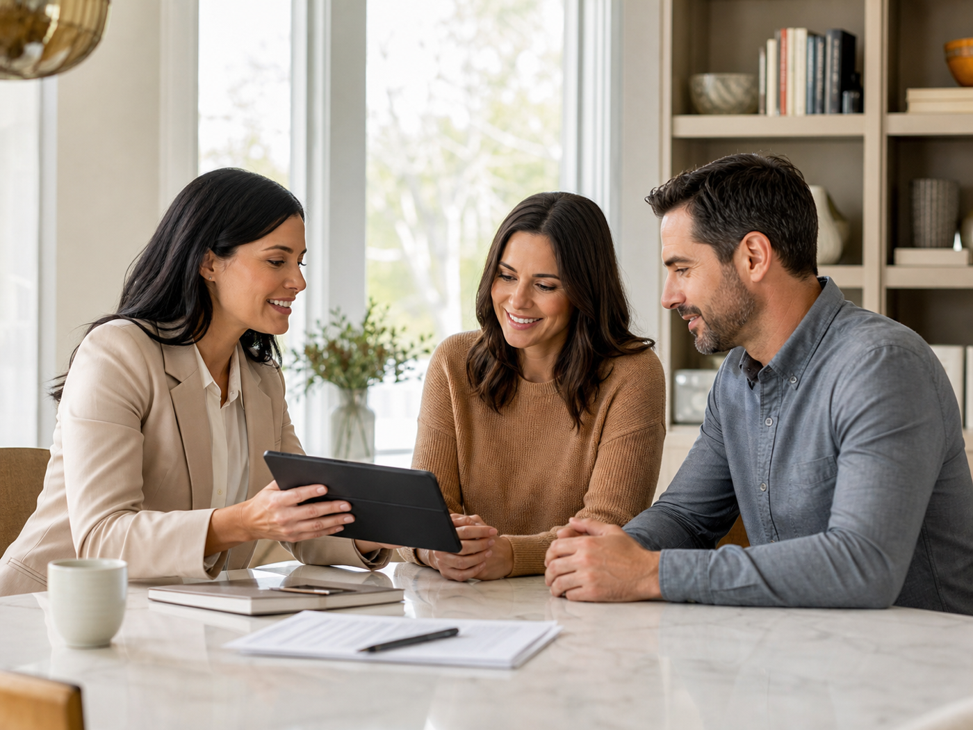 A realtor beginning a prepared consultation with qualified clients